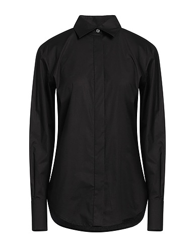 BCBGMAXAZRIA Solid colour shirts & blouses Black 97% Cotton, 3% Elastane