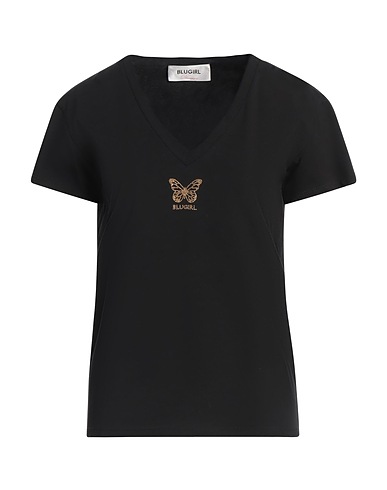BLUGIRL T-shirt Black 95% Cotton, 5% Elastane