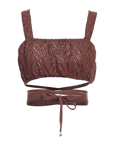 WEILI ZHENG Top Chocolate brown 100% Cotton
