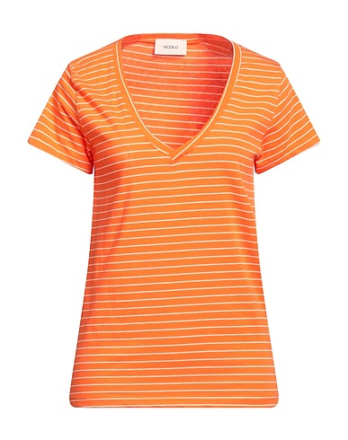 VICOLO T-shirt Orange 95% Cotton, 5% Elastane