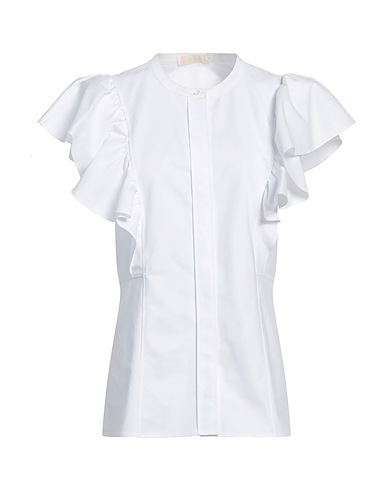 CHLOÉ Solid colour shirts & blouses White 100% Cotton, Mother-of-pearl