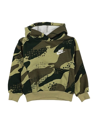NIKE Hooded track jacket  B NSW CLUB CAMO PO
 Military green 60% Cotton, 40% Polyester