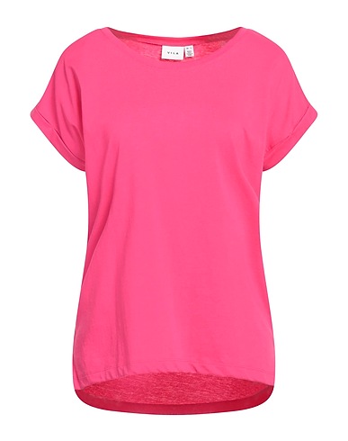 VILA Basic T-Shirt Fuchsia 50% Cotton, 50% Polyester