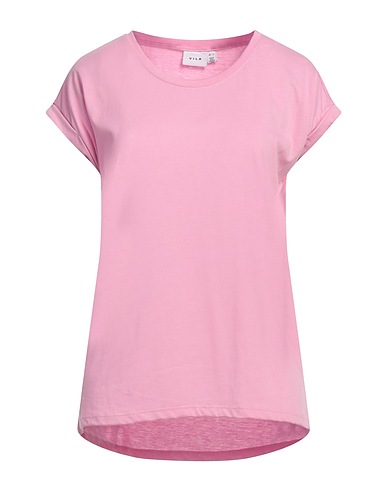 VILA T-shirt Rosa chiaro 50% Cotone, 50% Poliestere
