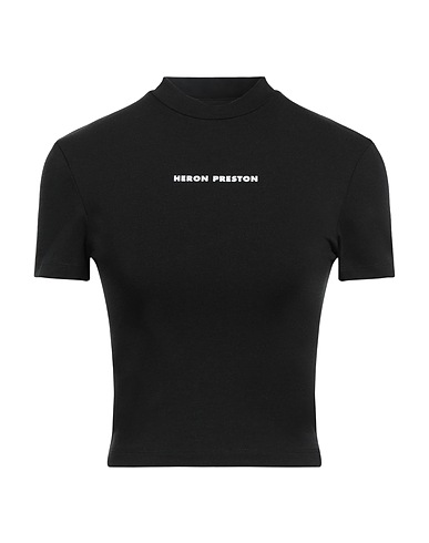 HERON PRESTON T-shirt Black 65% Cotton, 28% Polyester, 7% Elastane