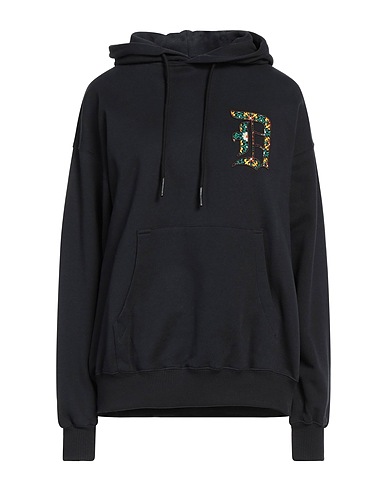 DRÔLE DE MONSIEUR Hooded track jacket  Black 100% Cotton