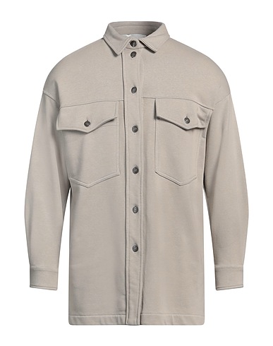 8PM Camicia tinta unita Grigio chiaro 65% Cotone, 35% Poliestere