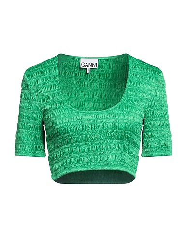 GANNI Top Verde 95% Poliestere riciclato, 5% Elastan