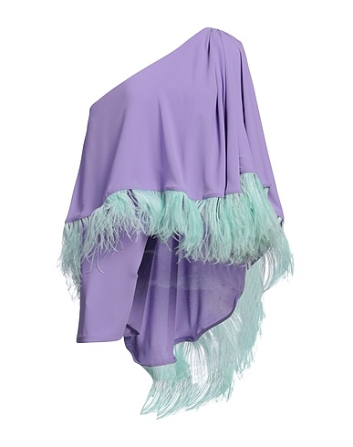 NERVI One-shoulder top Lilac 100% Polyester, Feather