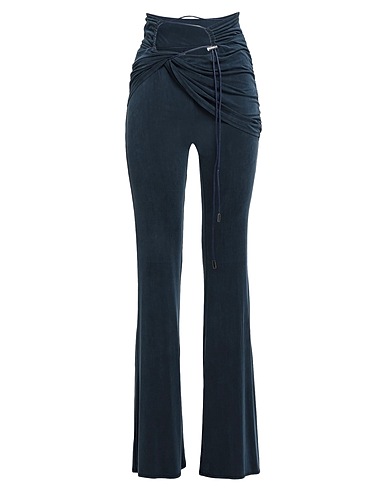 JACQUEMUS Casual trouser Navy blue 93% Cupro, 7% Elastane