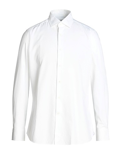 BAGUTTA Camicia tinta unita Bianco 100% Cotone