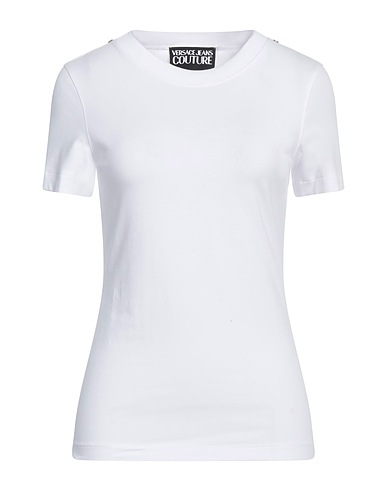 VERSACE JEANS COUTURE Basic T-Shirt White 95% Cotton, 5% Elastane
