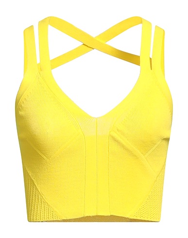 BCBGMAXAZRIA Top Yellow 80% Viscose, 20% Nylon