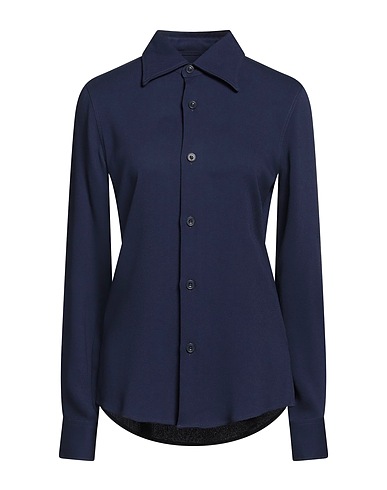 AMI ALEXANDRE MATTIUSSI Solid color shirts & blouses Navy 97% Viscose, 3% Elastane