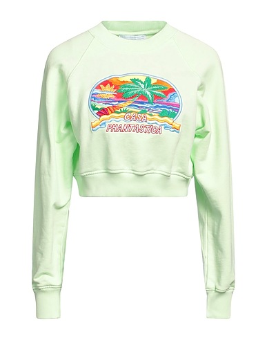 CASABLANCA Sweatshirt Light green 100% Organic cotton