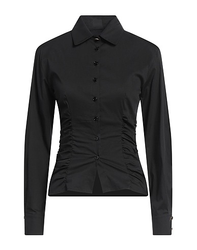 PINKO Solid colour shirts & blouses Black 79% Cotton, 18% Polyamide, 3% Elastane