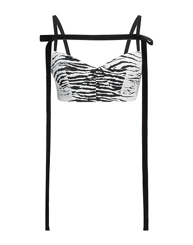 THE ATTICO Top Weiß 49% Baumwolle, 34% Viskose, 14% Polyamid, 3% Polyester