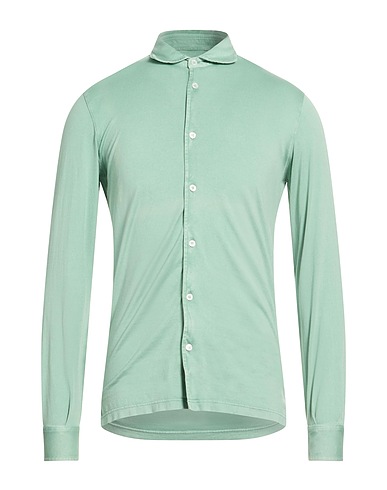 FEDELI Solid colour shirt Light green 100% Organic cotton