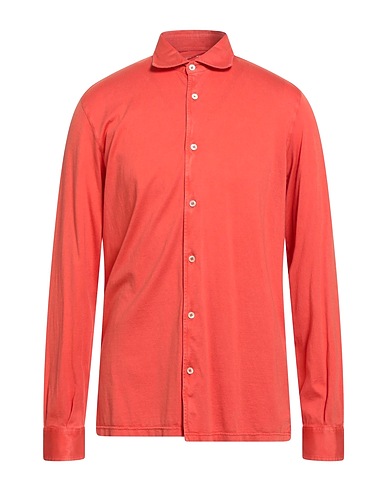 FEDELI Camicia tinta unita Arancione 100% Cotone organico