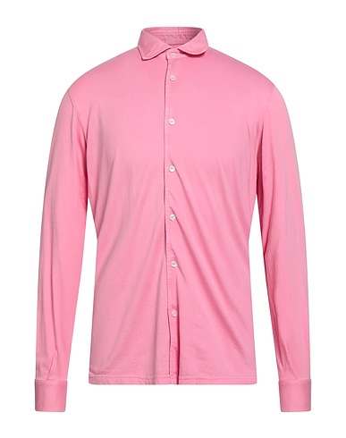 FEDELI Solid colour shirt Pink 100% Organic cotton