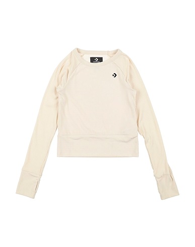 CONVERSE T-shirt LONG SLEEVE CARDIGAN KNIT TOP
 Beige 90% Polyester, 10% Élasthanne