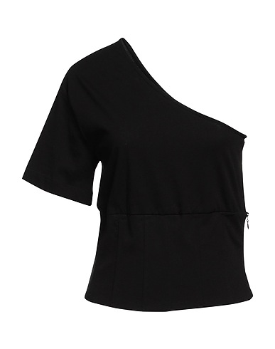FEDERICA TOSI One-shoulder top Black 100% Cotton