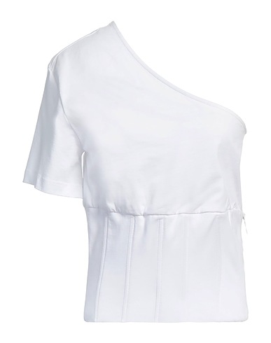 FEDERICA TOSI One-shoulder top White 100% Cotton