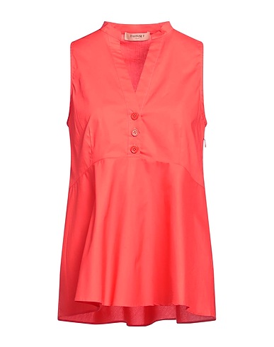 TWINSET Top Coral 96% Cotton, 4% Elastane