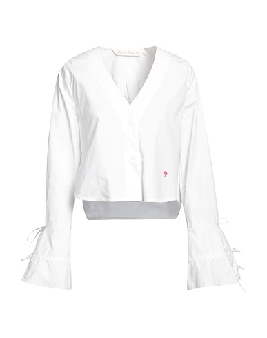 PALM ANGELS Solid colour shirts & blouses Off white 100% Cotton, Metal