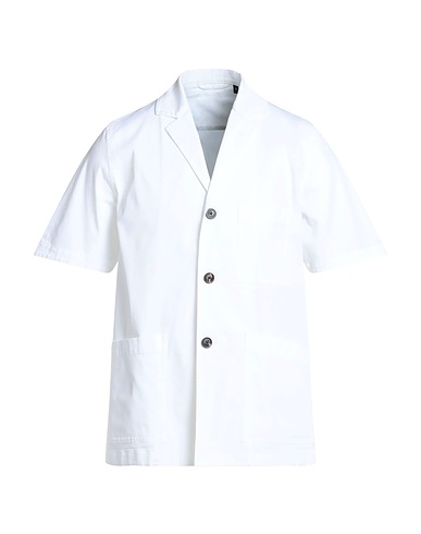 LARDINI Camicia tinta unita Bianco 97% Cotone, 3% Elastan