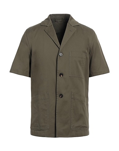 LARDINI Solid colour shirt 97% Cotton, 3% Elastane