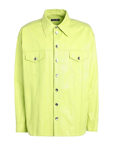 DOLCE&GABBANA Solid colour shirt Lime green 100% Cotton