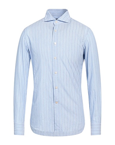ALESSANDRO GHERARDI Gestreiftes Hemd Hellblau 100% Baumwolle