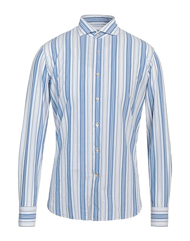 ALESSANDRO GHERARDI Striped shirt Light blue 100% Cotton