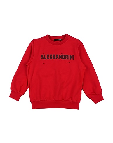 DANIELE ALESSANDRINI Sweatshirt Red 95% Cotton, 5% Elastane