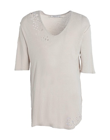 NOSTRASANTISSIMA T-shirt Beige 55% Linen, 45% Viscose