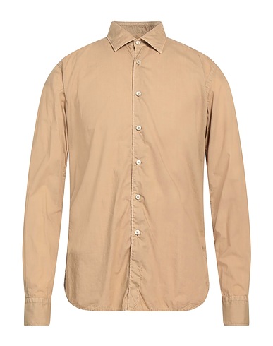 XACUS Solid colour shirt Beige 100% Cotton