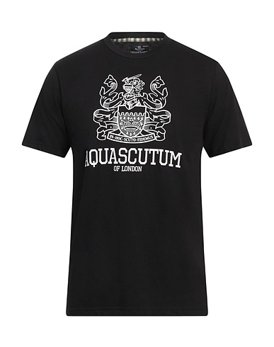 AQUASCUTUM ACTIVE Ｔシャツ ブラック コットン 100%