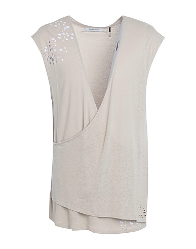 NOSTRASANTISSIMA T-shirt Beige 55% Linen, 45% Viscose