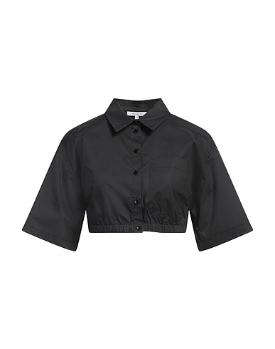 PATRIZIA PEPE Chemises et chemisiers de couleur unie Noir 100% Coton