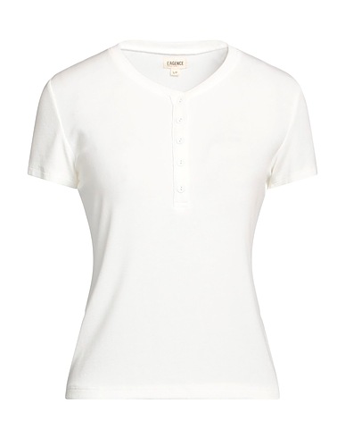 L'AGENCE T-shirt Off white 95% Modacrylic, 5% Elastane
