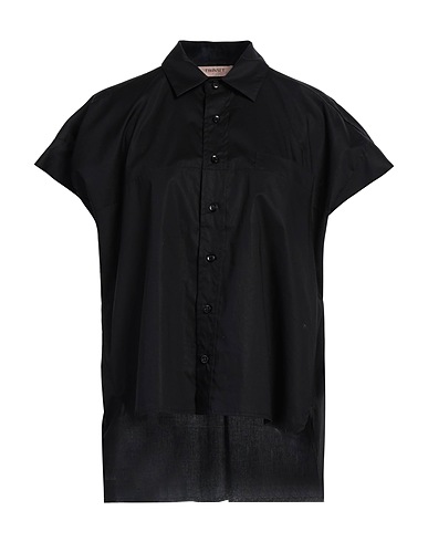 TWINSET Hemden und Blusen einfarbig Schwarz 96% Baumwolle, 4% Elastan, Polyester