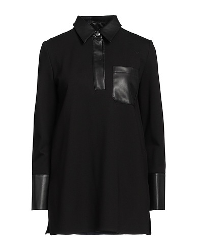 MEM.JS Polo shirt Black 68% Viscose, 27% Nylon, 5% Elastane, Polyester, Polyurethane