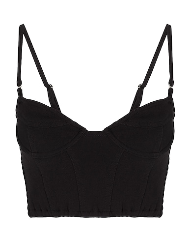 8 by YOOX Top ORGANIC COTTON CORSET
 Black 100% Organic cotton