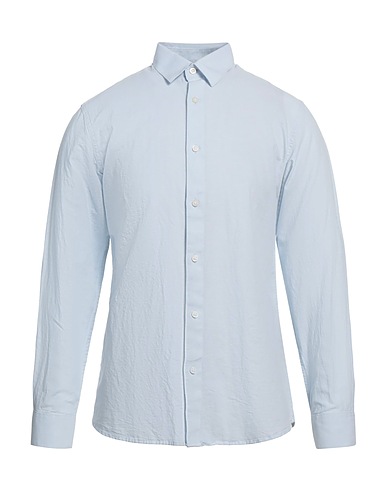 SELECTED HOMME Camicia tinta unita Celeste 51% Cotone, 29% Lino, 20% Cotone riciclato