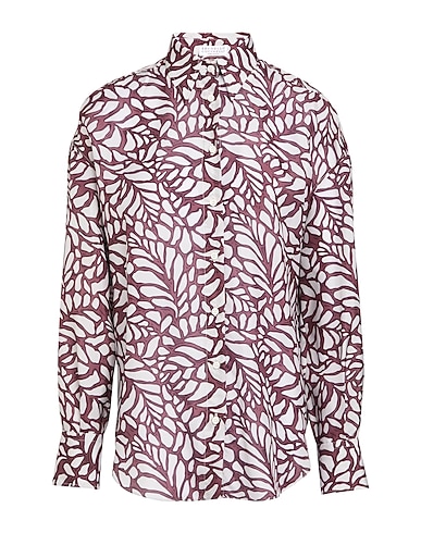 BRUNELLO CUCINELLI Patterned shirts & blouses 100% Silk, Brass