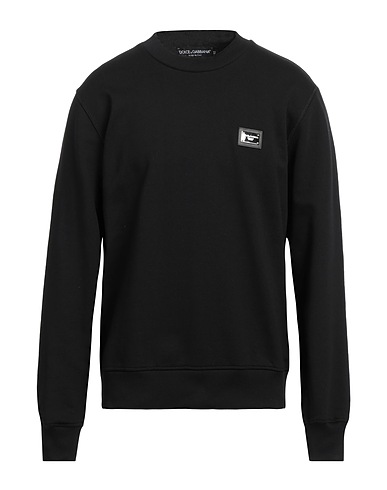 DOLCE&GABBANA Sweatshirt Black 100% Cotton, Elastane, Polyester, Brass