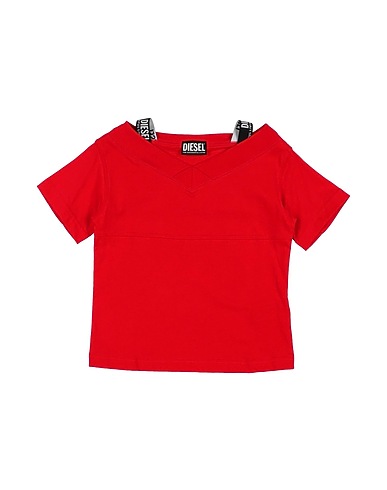 DIESEL T-shirt Rosso 100% Cotone, Nylon, Poliestere, Elastan