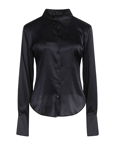 PINKO Solid color shirts & blouses Black 94% Silk, 6% Elastane