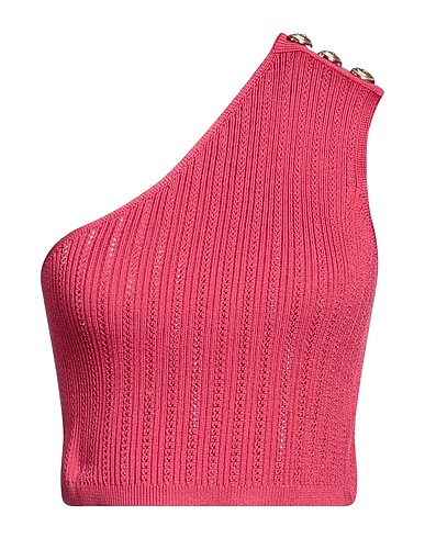 BALMAIN One-shoulder top 83% Viscose, 17% Metallized polyamide